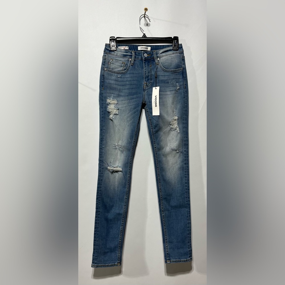 Vigoss Thompson Tomboy Women's Distressed Skinny Jeans  Size 25 Inseam 29” NWT